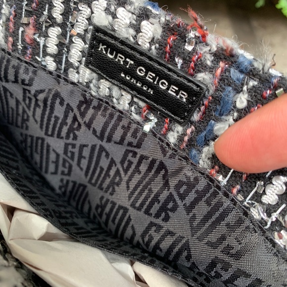 Authentic KURT GEIGER LONDON TWEED/leather Crosby - Picture 8 of 16